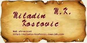 Miladin Kostović vizit kartica
